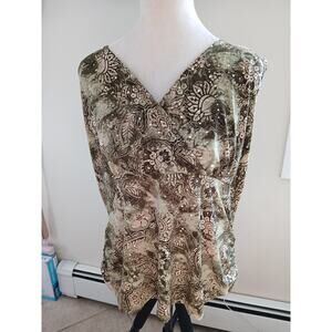 Vintage Y2k INC Top Women Size 2X Plus Sequin Babydoll Coquette Festival 90s